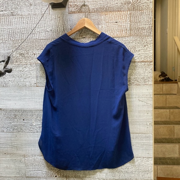 Contemporaine | V-Neck Blouse - M, Blue - Picture 3 of 8